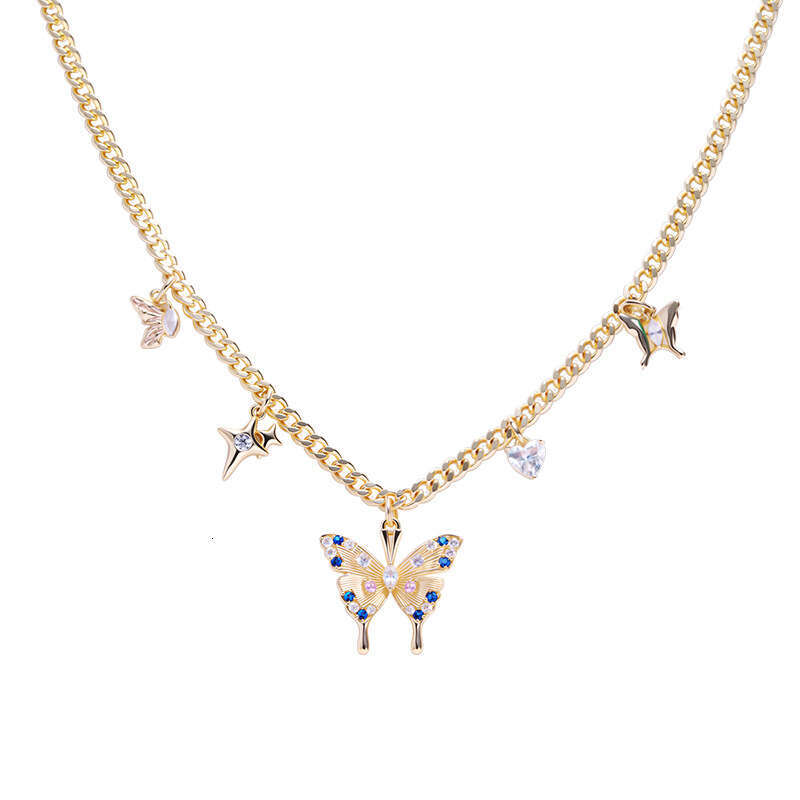 DHcollections gold Zircon Butterfly Necklace for Women 2025 New Model Light Luxury High-end Exquisite Original Design Collarbone Chain Wholesale