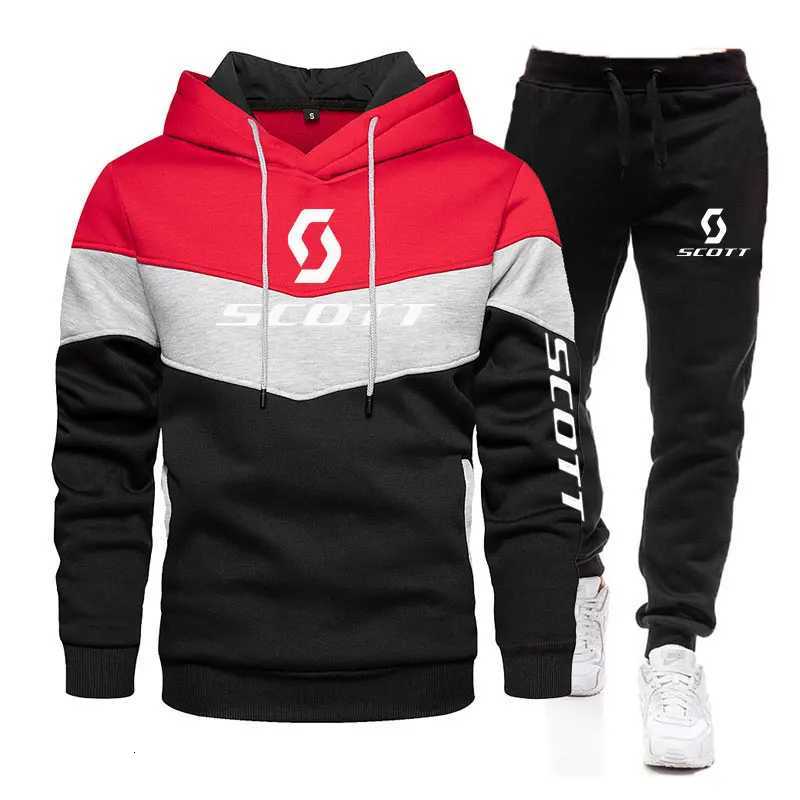New Mens Sets Autumn Bicycle pullover Hoodie and Pants 2 Pieces Casual Tracksuit Male Brand Running Jogging Sportswear Suit W251110