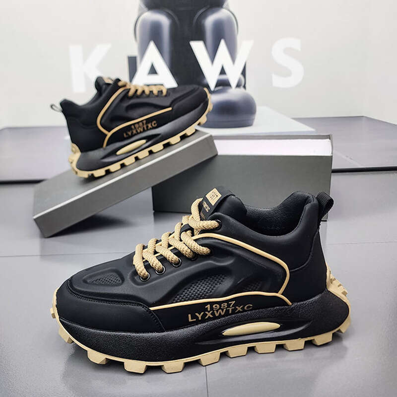 New Thick-Soled Sneakers Chic Spring and Autumn Versatile Comfortable Running Casual Stylish Fashion Trendy Men's Shoes