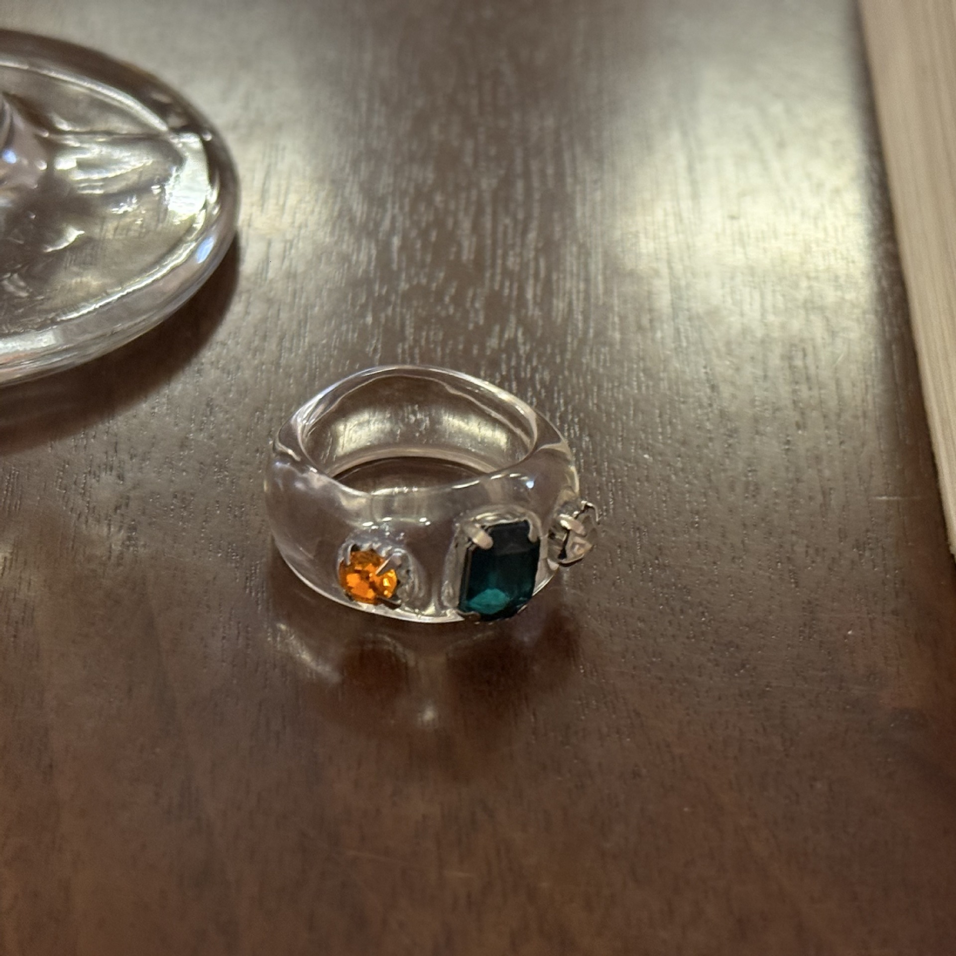 Korean Style Lace Direct Light Luxury Niche Design Sweet Cool Temperament Zircon Ins Ring Resin Designer Ring Vintage Ring Fashion Ring For Women