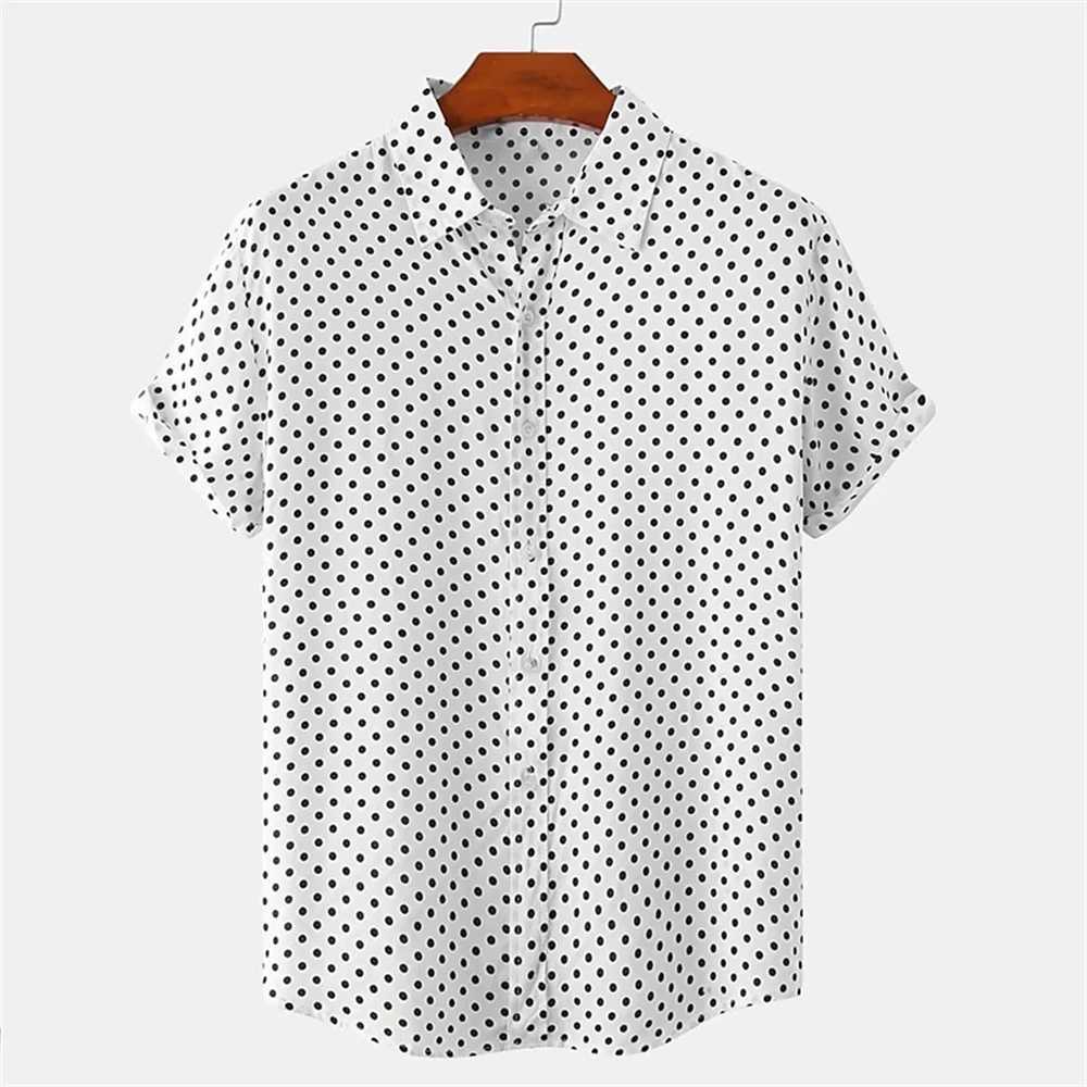 Spot Simplicity Mens Casual Shirt Summer Hawaiian Shirt Mens Casual Short Sleeve Shirt Mens Clothing Breathable Shirt Top X250410