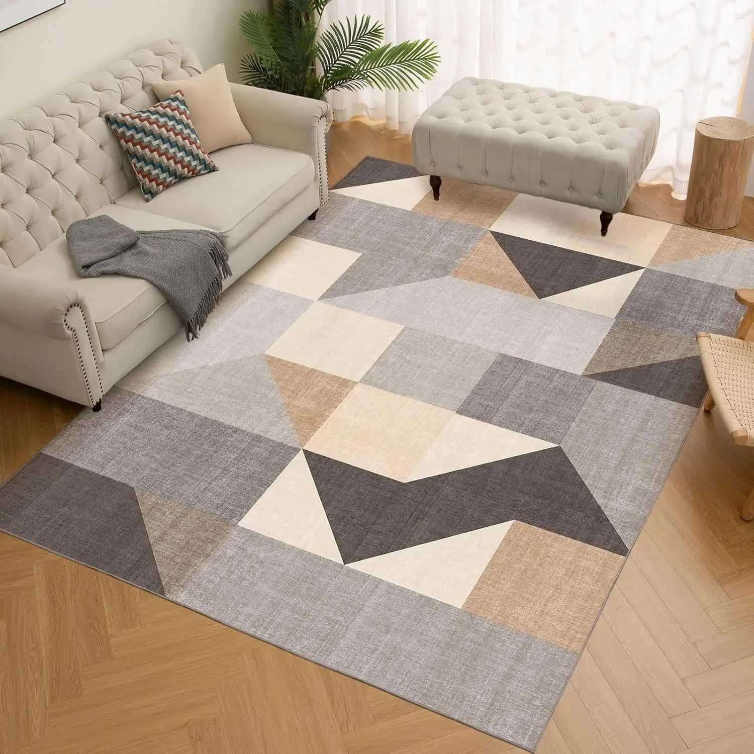 Modern Minimst Living Room Carpet Durable and Easy-To-Clean Bedside Rug Sofa Coffee Table Foot Mat Retro Home Decoration Y251110