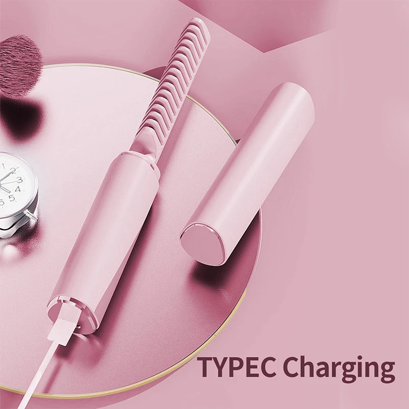 Hair Straightener Comb Wireless Mini with Negative Ion Technology Straightening Comb Portable for Home Travel Salon Styling 251107