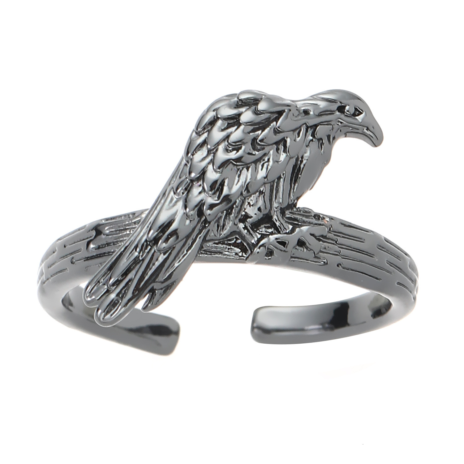 Dark Style Personality Punk Bird Raven Open for Women Niche Couple Ring