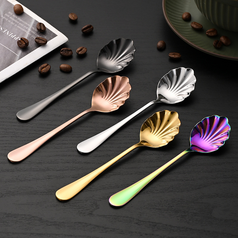 Dessert Spoon Novelty Shell Design Sugar Spoon