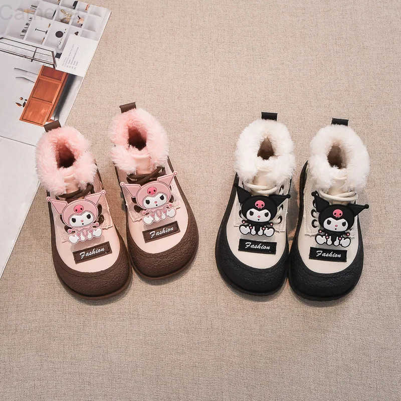 Sanrio Girl Hello Kitty Kawaii Fashion Comfortable Thicken Cotton Shoes Student Winter Cartoon Anime Child Snow Boots New Style H251110