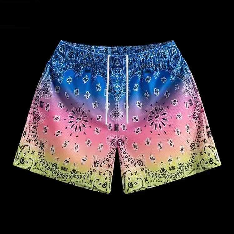 Paisley shorts summer pants beach sports basketball hot training printed flower hip-hop loose fit suitable for freestyle X250410