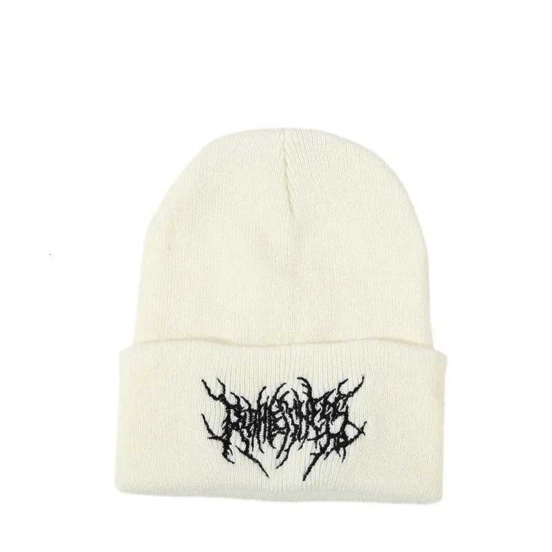 Warm Women Men Winter Beanies Hats Gothic Street Punk Knitted Bonnet Caps 100 Cotton Fashion Keep Warm Skullies Beanies HatsXJ251110