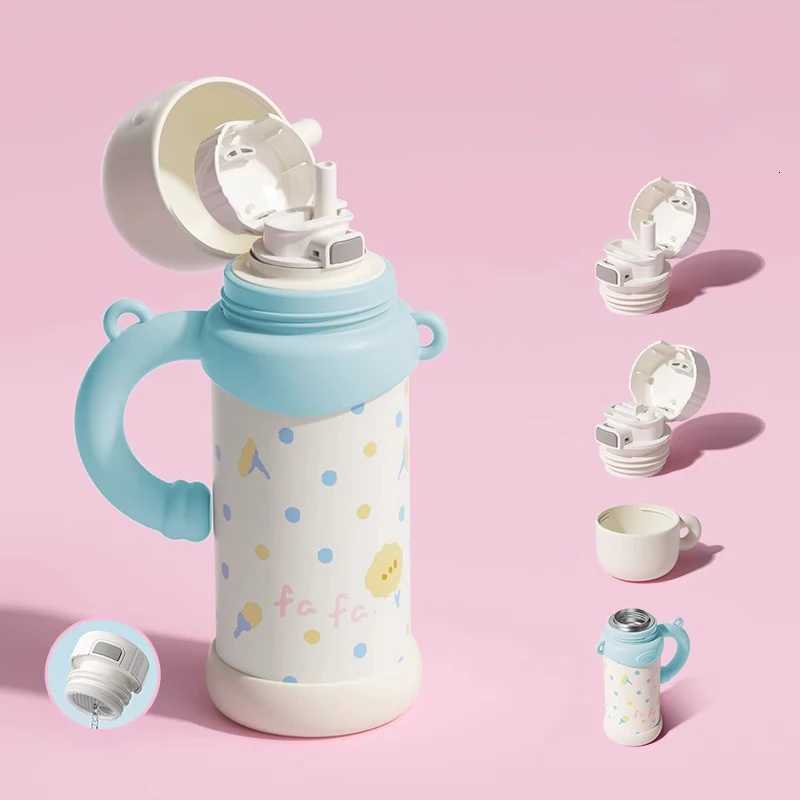 Fashionable cup Fashionable cup in Stock Thermos g 316 Stainless Steel Children Straw Cup with Handle He Coffee Cup Outdoor Travel Water Bottle Y25111