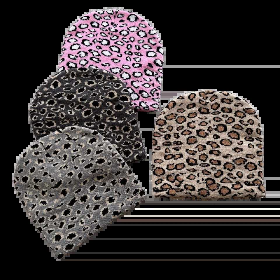 Leopard Jacquard Roll Brim Knit Beanie - Trendy Streetwear Unisex Couple Winter Hat for Fall Cold WeatherXJ251110