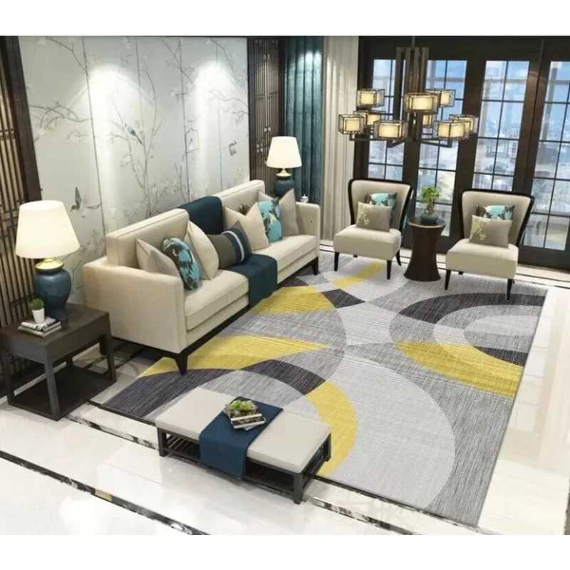 Nordic Geometric Living Room Carpets Home Decoration Sofa Area Large Rugs Bedroom Short Velvet Washable Floor Mats Y251110