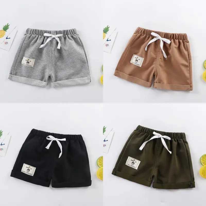Childrens shorts 2023 summer elastic waist design childrens casual knitted shorts 12M to 5 years clothing childrens shorts Z250410
