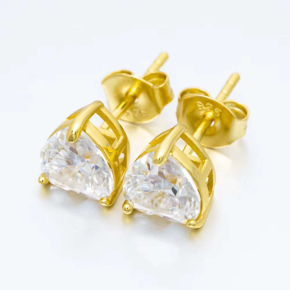 Fashion Solid 925 Sterling Silver Womens Custom Earring Designer Statement Style 6.5*6.5mm Heart Earrings