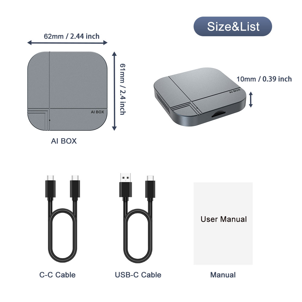 Kowankit 3in1 Wireless Carplay Android Auto AI Box,Plug & Play Fits Cars From IPhone IOS 10+ & Android 11+,Android 12 4+32GB 5G GPS WiFi HD,Support An