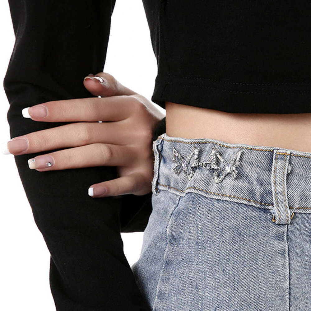 DHcollections Colorful Zircon Dream Butterfly Buckle for Women, Ins Style, High-End Luxury Buckle, Elegant and Versatile Fresh Waist Accessory