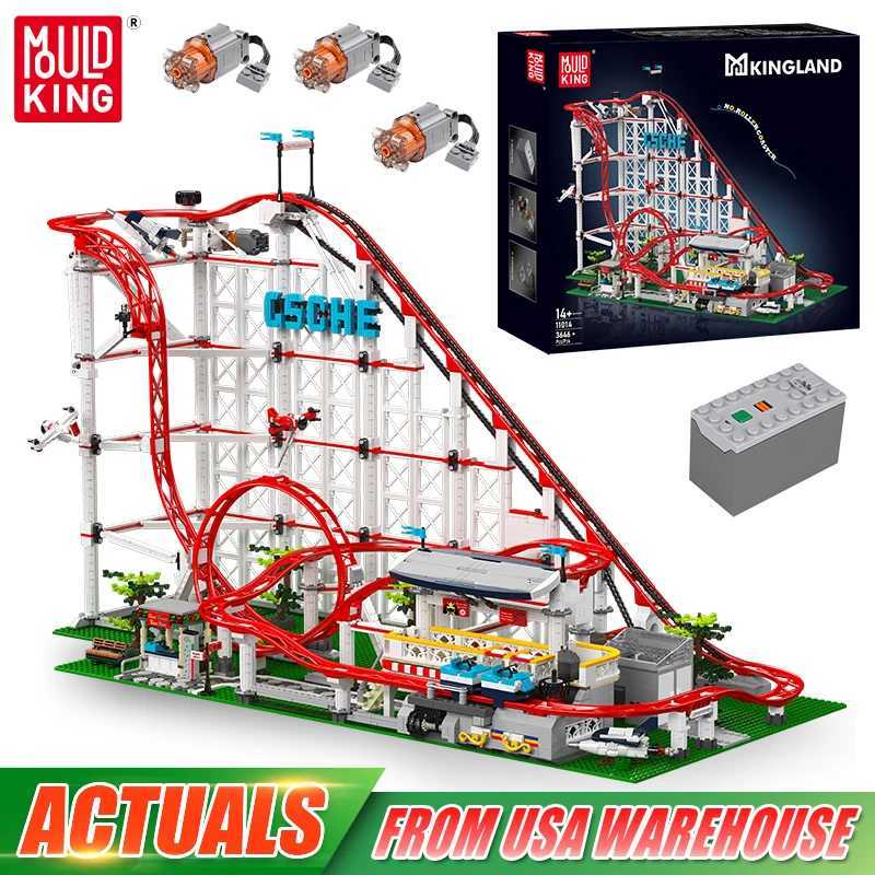 Mould King 11014 The Motorized Rolle Coaster Building Block Assembly Technical Rolle Coaster Brick Toys Kids Christmas Gift X251110