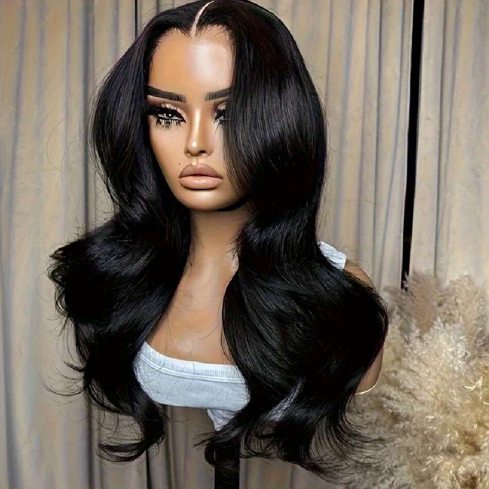 Put On And Body Curtain Bang Bye Knots Glueless Cut 4X4 Lace Front Wigs Human Hair For Beginners No Glue Brazilian Virgin Loose Wave Bleached Pre Pluc