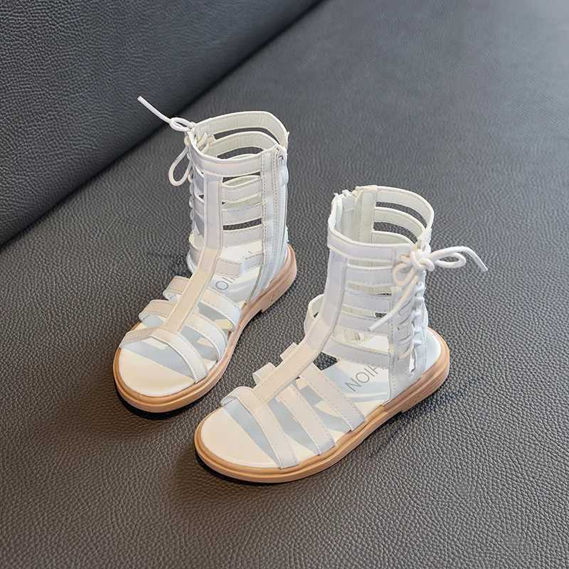 New girls Roman sandals soft soled childrens princess shoes medium-sized large girls shoes childrens sandals cool boots Z250410
