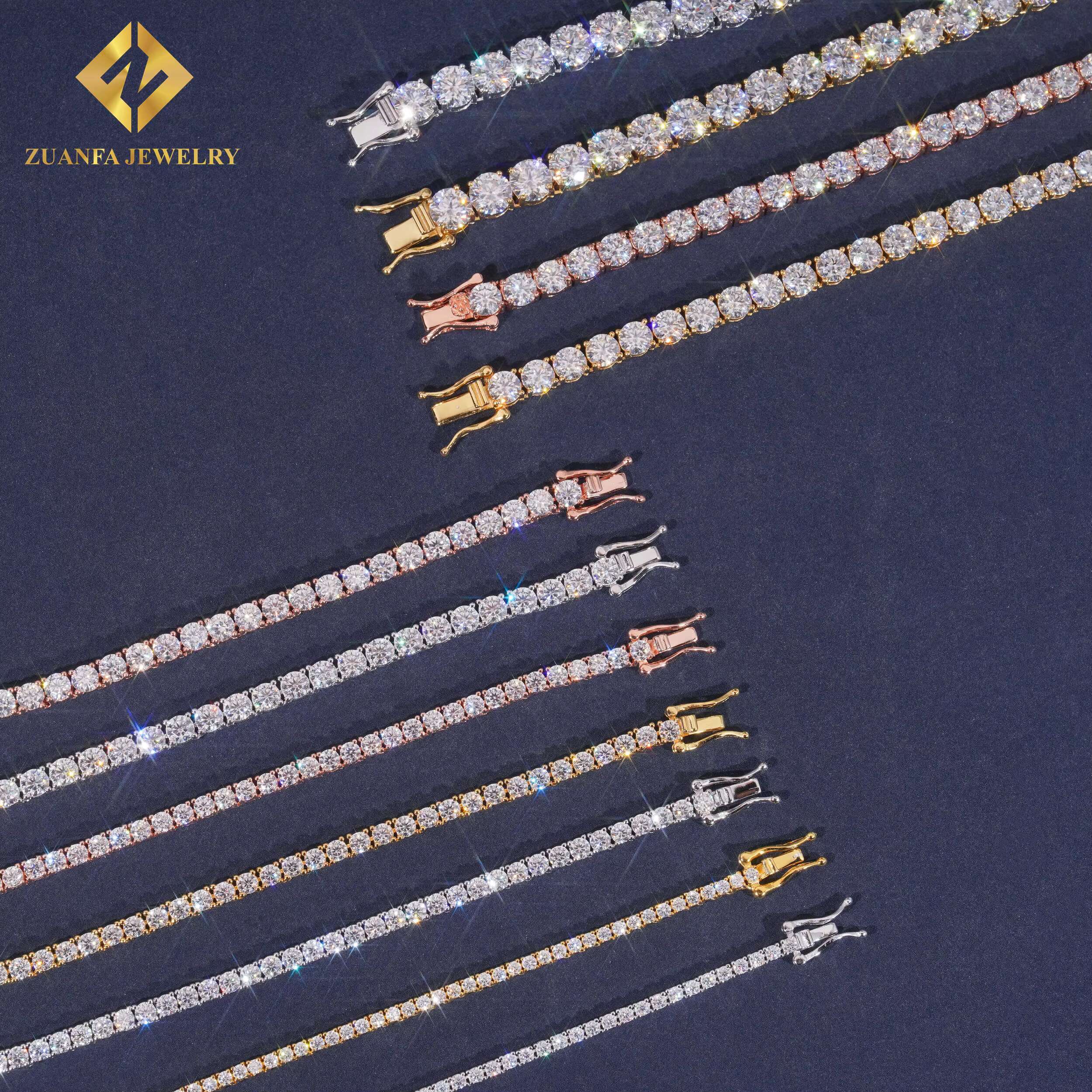 Large scale store chain, pure sier gold-plated pyroxene tennis chain&bracelet, boutique jewelry