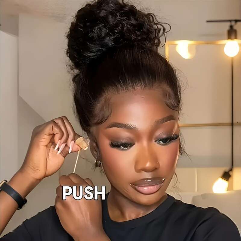 Glueless Human Hair Natural Look Frontal Lace Wig With Pre-Plucked Hairline, No Glue Needed, Secure Fit Cap For Women, Everyday Special Events - Volum