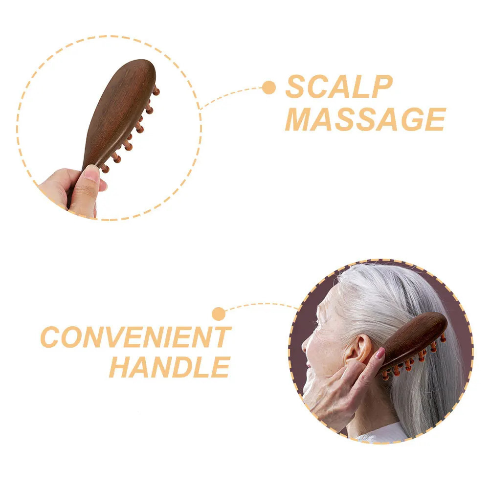 2pcs Wooden Scalp Massage Comb Fine Teeth Ergonomic Wide Tooth Hair Detangler For Travel Multifunctional Head 251107