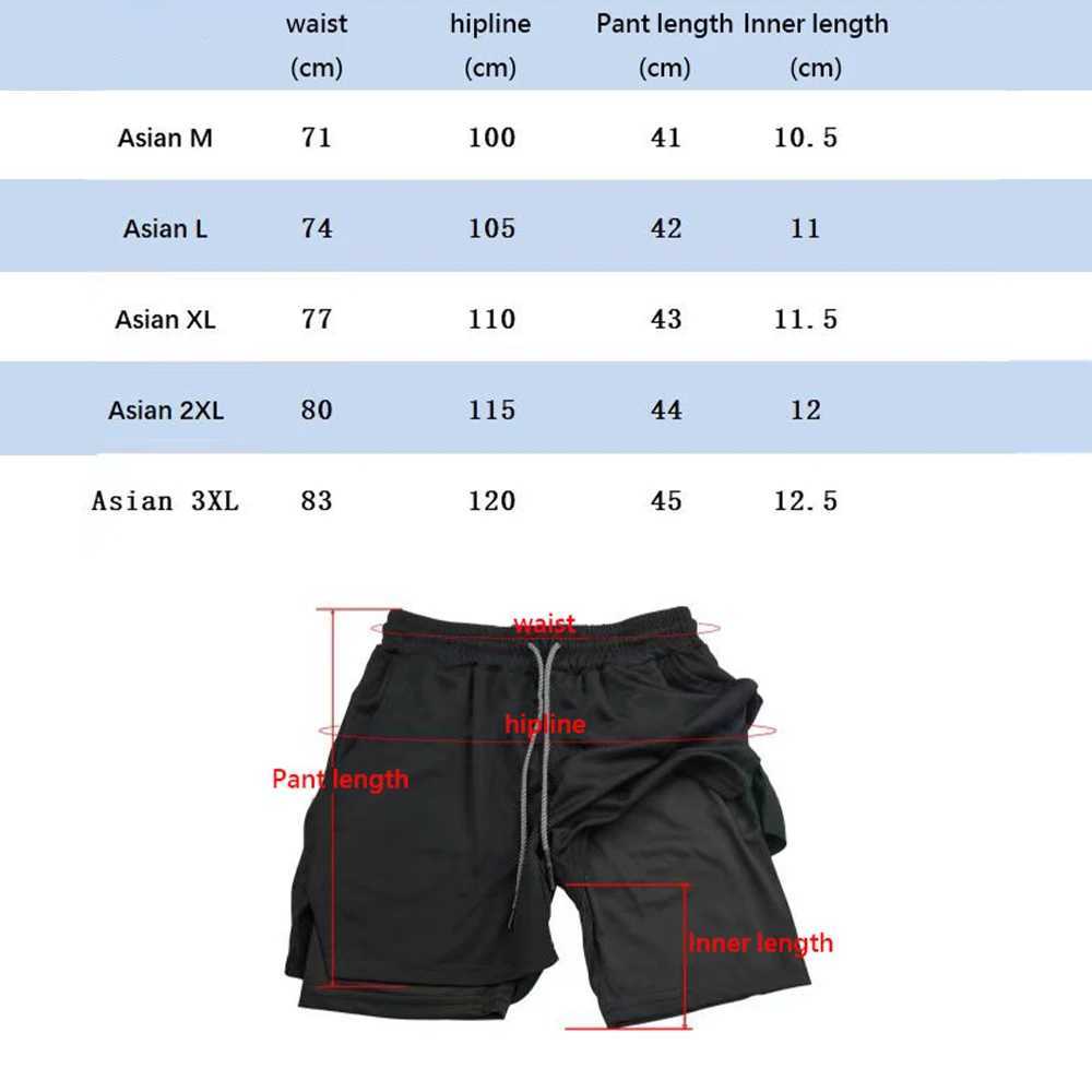 2025 Mens Fast Drying Compression Fitness Gym Breathable Sports Printed Tight Shorts Double Layer Fitness Training W250410