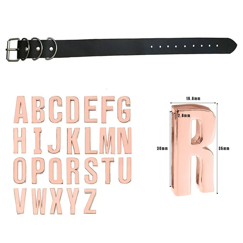 30MM Goth Sexy Rose Gold Letters Custom Collar Choker Necklaces Men Women BDSM Role Age Cosplay Chocker Customized Jewelry 250409