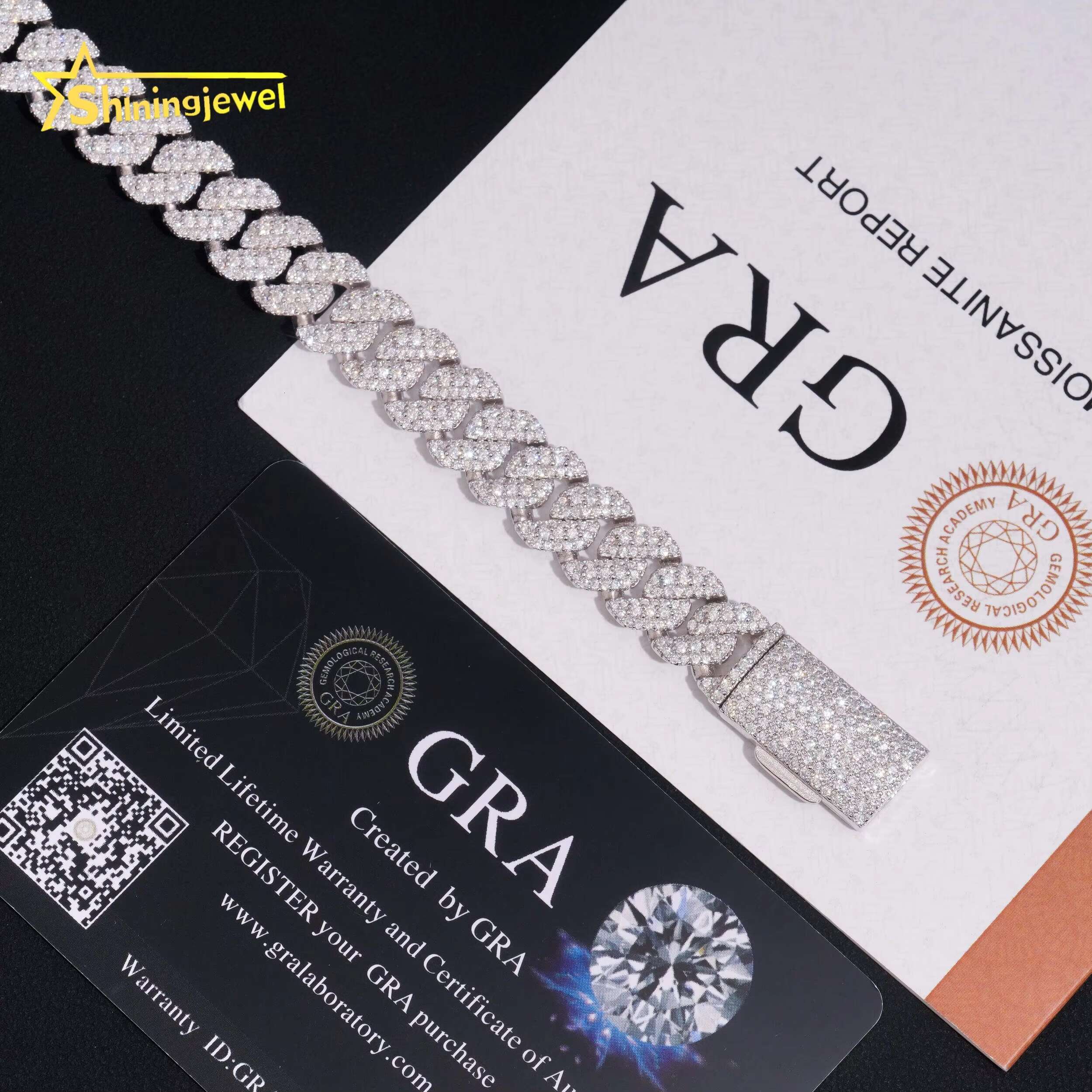 New Fashion Jewelry Hip Hop Style Iced Out 925 Sterling Silver 10mm VVS Moissanite Cuban Link Bracelet