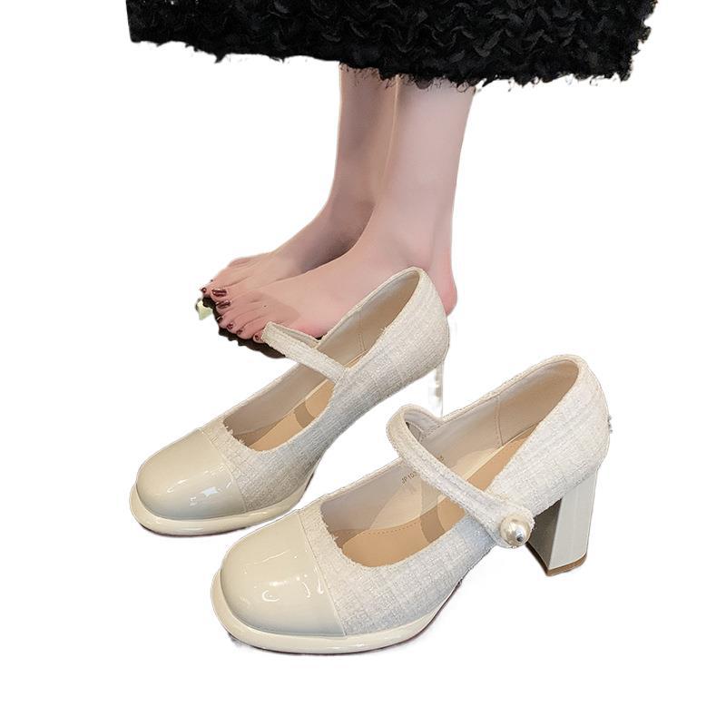 hot Free delivery high heels Simple and fashionable solid color thick heel high heels daily comfortable women's shoes