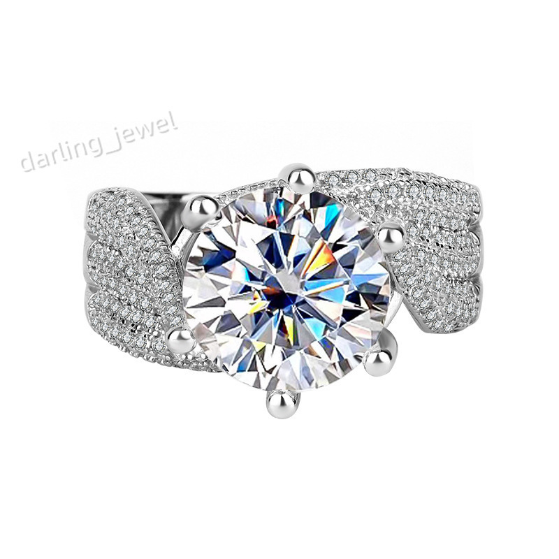 Certified 5 Karat Moissanite Love Ring Full Diamond 925 Sterling Silver Luxury Wedding Ring Engagement Ring
