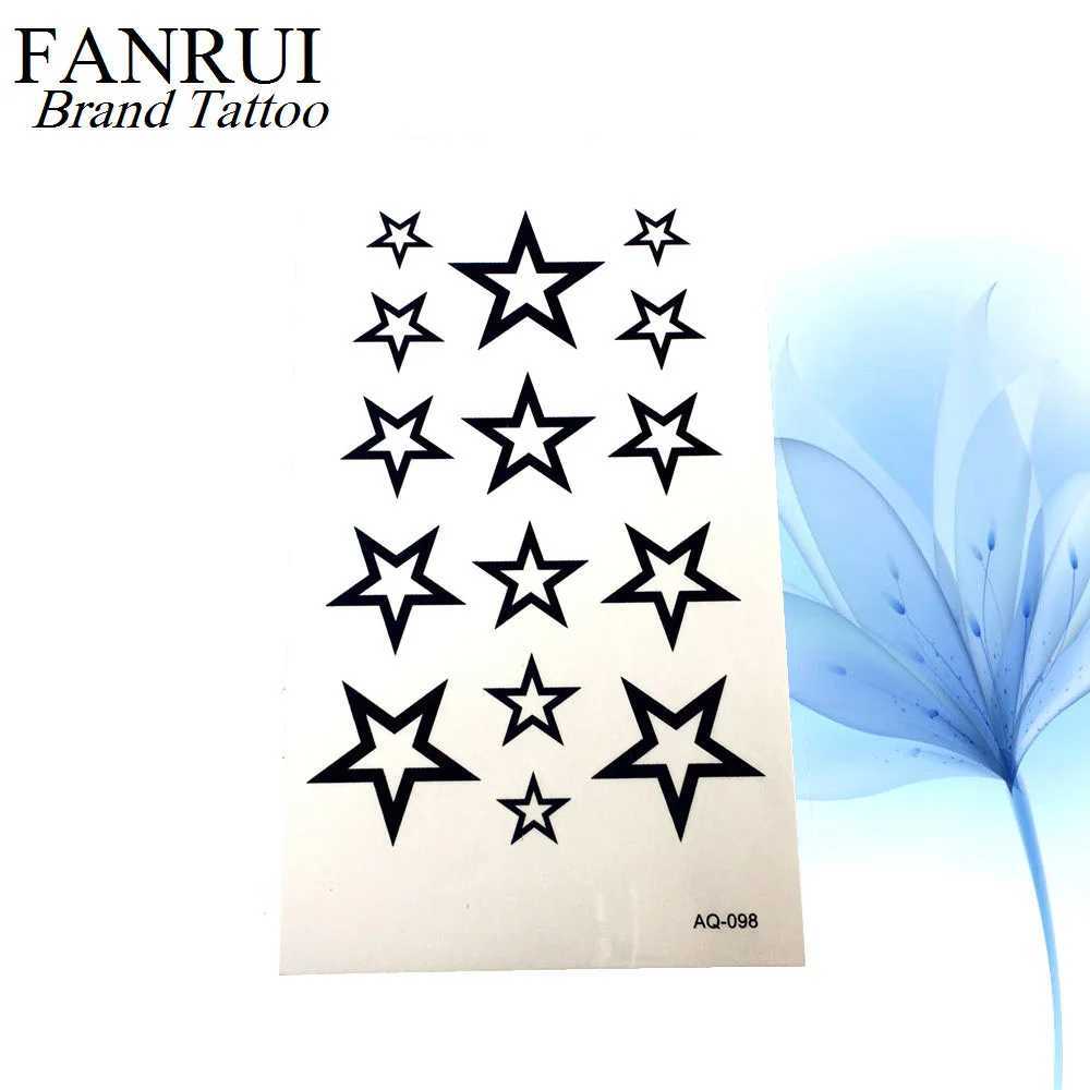 Cute Black Moon Sky Stars Temporary Tattoo Cartoon Girl Tattoo Hands Waterproof Ears Tattoo Stickers Mens Body Arm Finger Art W250410