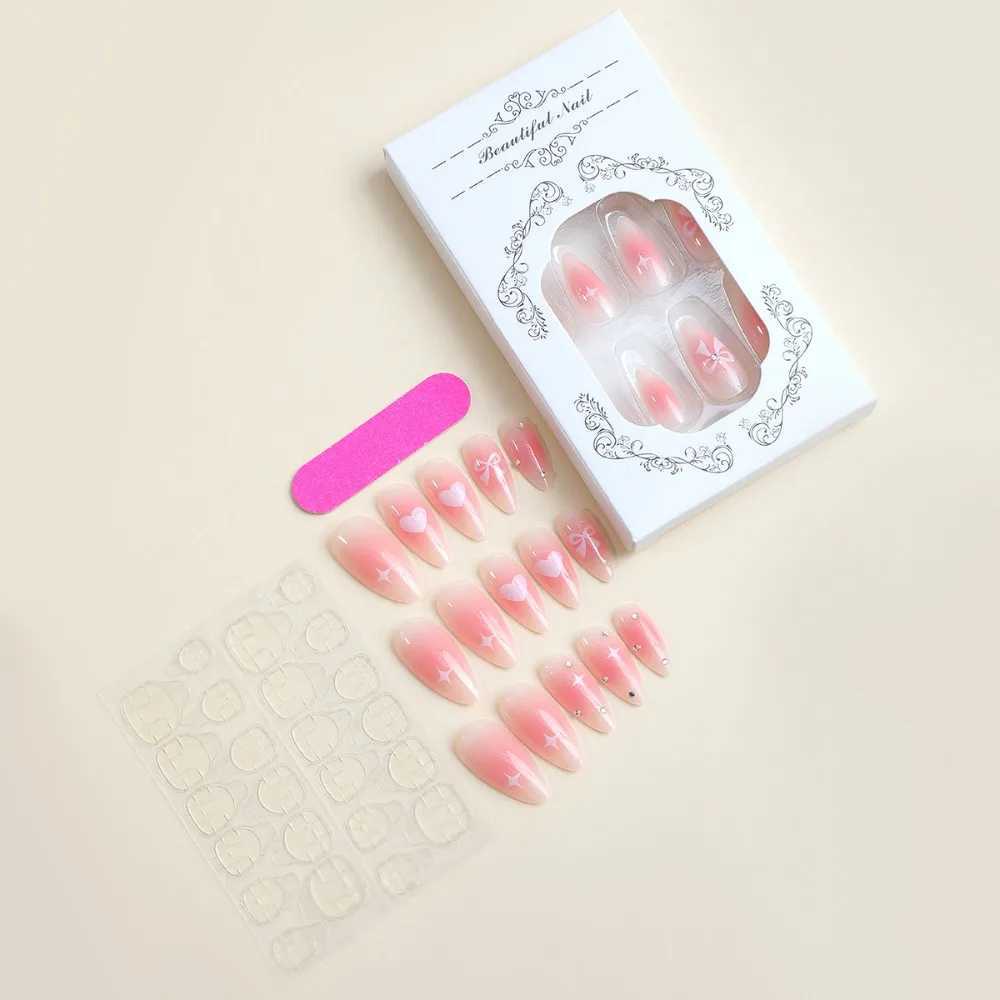 Corner head almond fake nail waterproof wearable ergonomic full set of fake nail press machine W250410