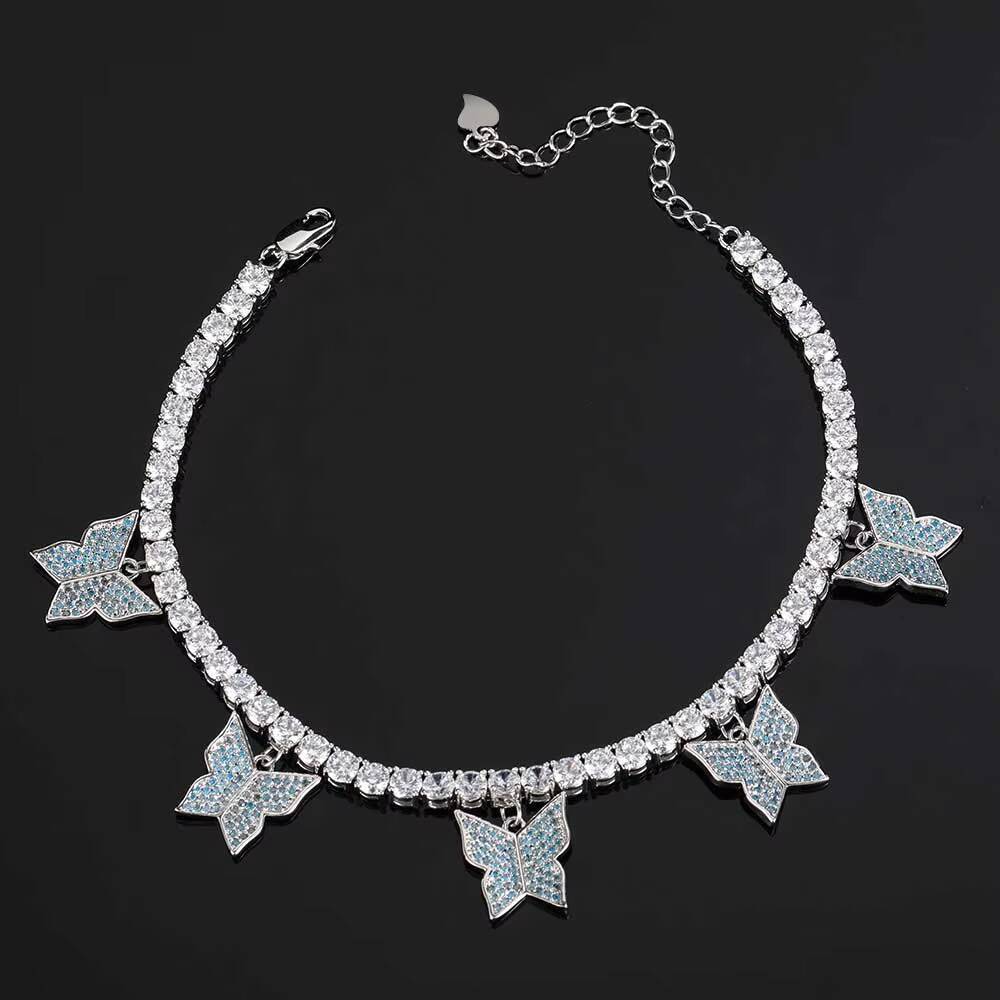 2023 New 925 Sterling Silver Customized Fashion Jewelry Anklet With Moussaint Diamonds Bracelet
