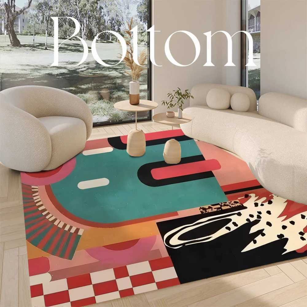 Modern Simple Area Rug for Home Living Room Color Graffiti Carpet Bedroom Rugs Non-slip Flannel Rug Machine Washable Doormat Y251110