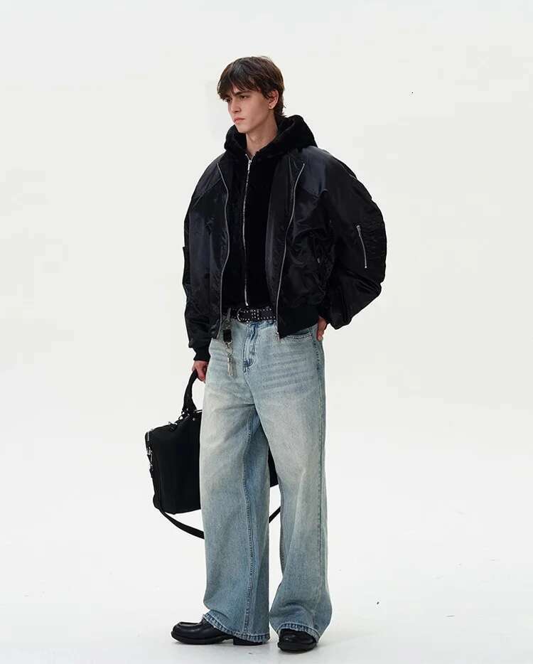 False Two Coat Street Wear Cotton Clothes Men's And Women's Retro Short Bomber Jacket