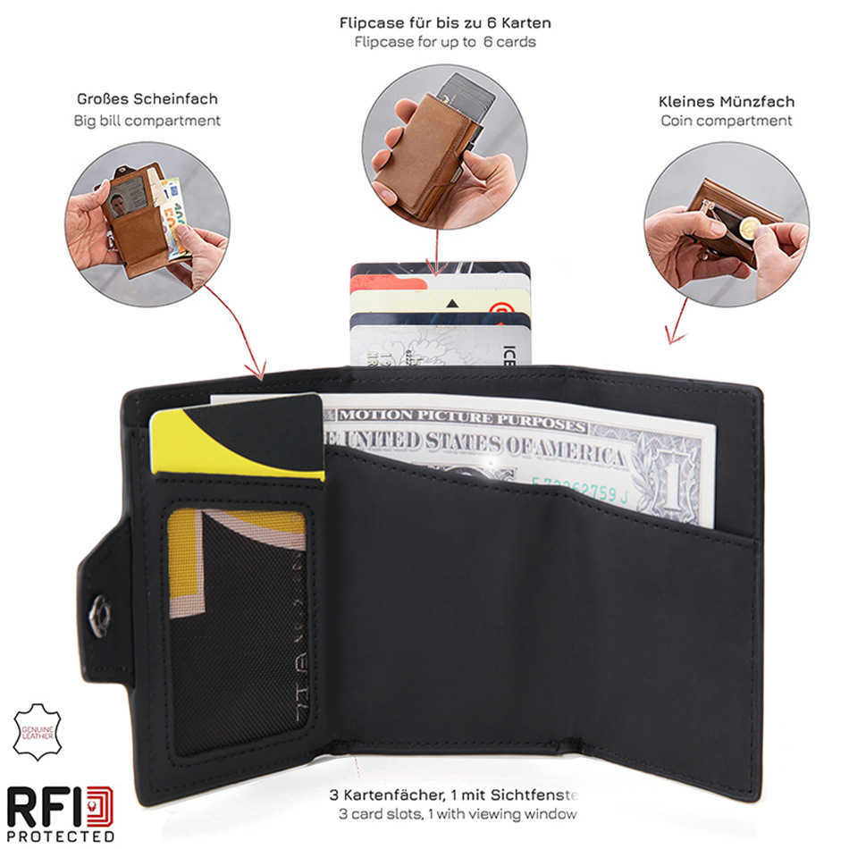 RFID Anti-theft Men's Card Holder with a Sense of Luxury, Multi-card Slot Card Case, Multi-card Position Men's Wallet W251018