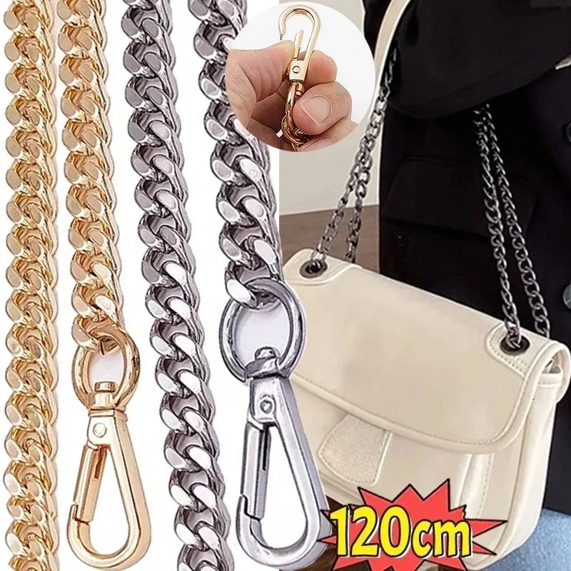 120cm Metal Aluminum Bag Chain Replacement Parts Accessories for Hand-Woven Shoulder Handbag DIY Handmade Detachable Straps 251110