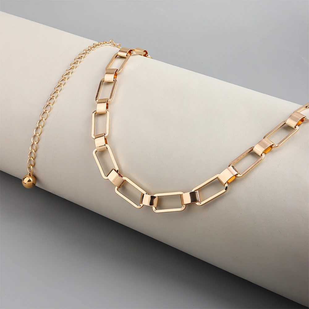 Waist chain fashionable geometric metal cut one layer gold border dress X250410