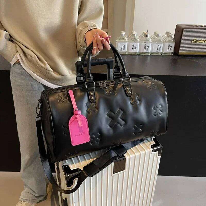 Designer Travel Vintage Sports PU Leather Waterproof Duffle Bag Gym Boarding Bags