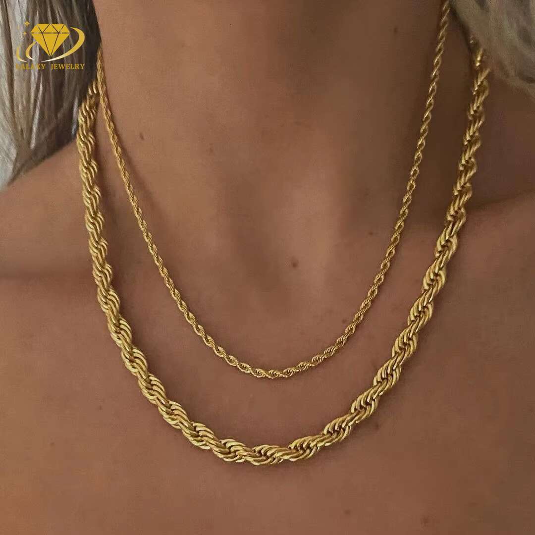 Fashion Fine Jewelry 3mm 4mm 5mm 6mm Chain Hip Hop Luxury 925 Sterling Silver High Quality 18k Gold Plated Custom Men Rope Chain