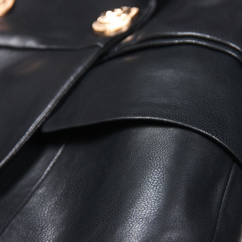 Clothing Spring And Autumn New High Fashion Simple Temperament Slim Fit Women's PU Leather Suit Skirt Dress