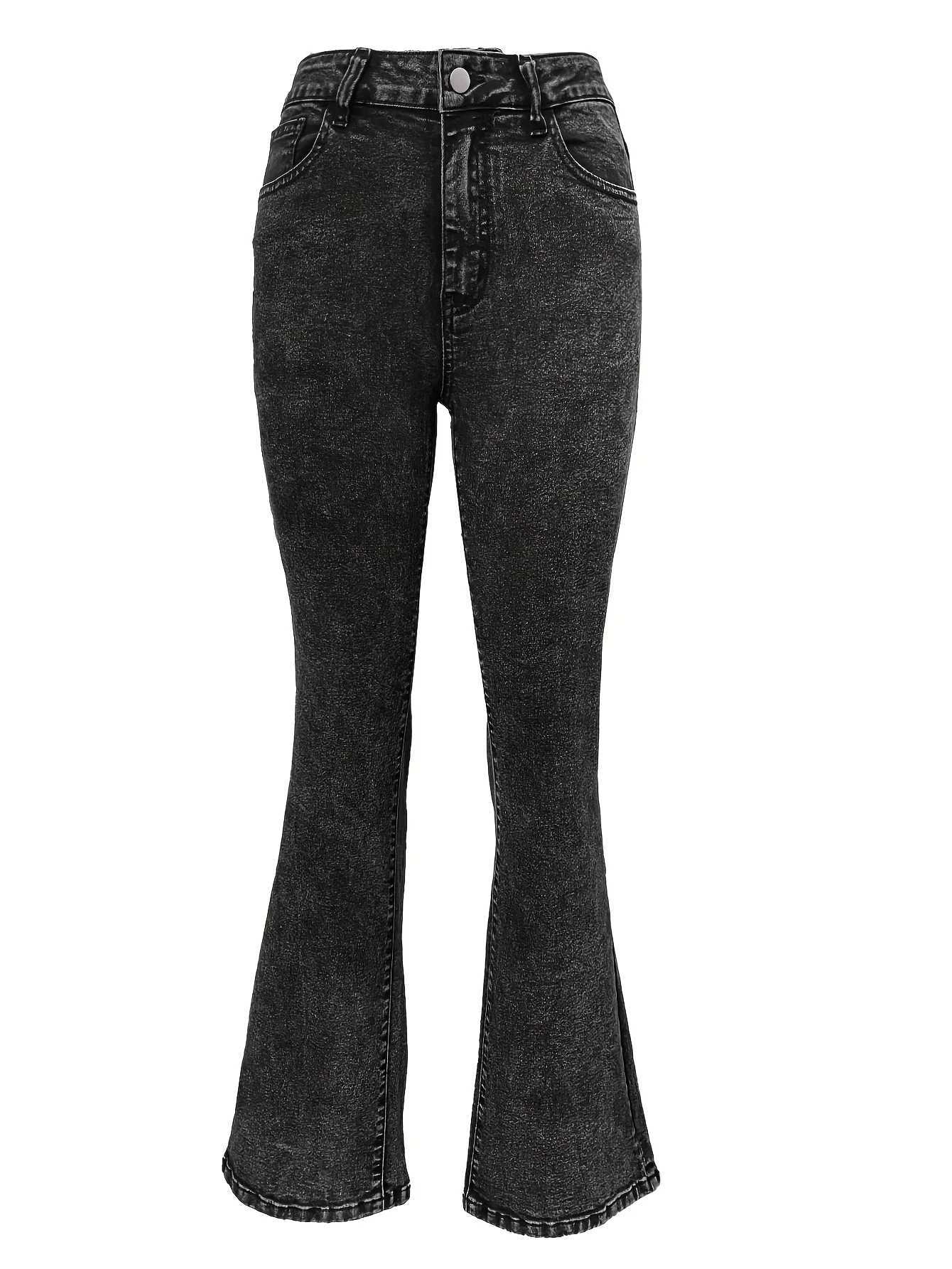 Y2K womens stretch denim trousers with a bootcut shape that flatters the figure perfectly and are suitable for elegant style C251110