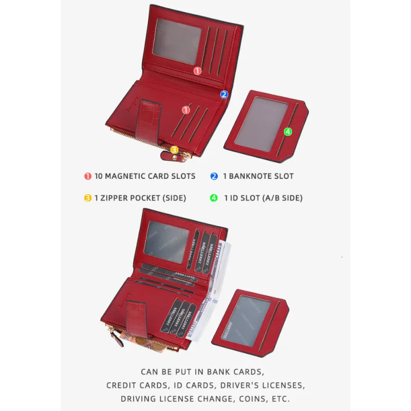 New Fashion Short Wallet For Women Fashionable Pu Multi-Functional Money Clip Zipper Buckle Multi-Slot Card Case Coin Purse R251110