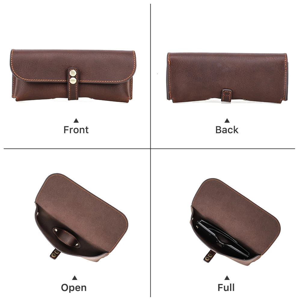 Retro leather glasses case portable glasses bag sunglasses holder mens protective glasses case 250409