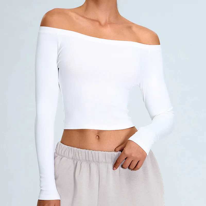 Home>Products>Strapless Long Sleeve Yoga T-shirt>Womens Solid Sports ShirtXJ250410