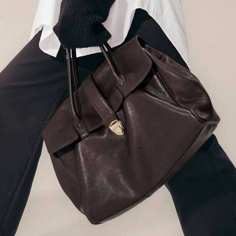 Designer Bag Tote Bag Shoulder Bag Handbag Briefcase Ladies Leather Retro Large Capacity Commuter Head Layer Cowhide Bags Breathable Soft