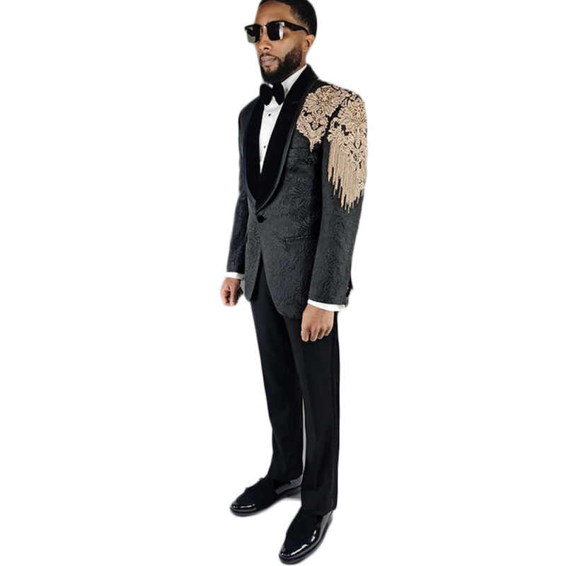 Fashion Wedding Men's Suit Jacquard Men Suit Party Suit 2-PCS New Tailor-Made Groom Groomsman Formal Occasions Size Customized M251609
