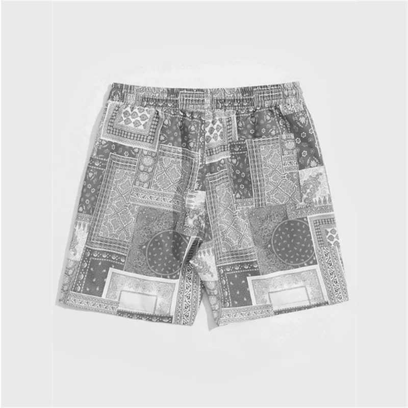 Trend Bandana Graphic Beach Shorts Mens Summer Fashion 3D Printed Swimming Shorts Loose Casual Street Clothing Hawaiian Shorts X250410111