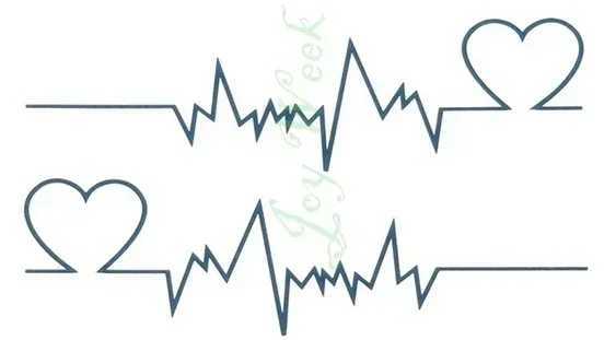 Waterproof temporary tattoo sticker body art wave heartbeat line small size fake tattoo flash tattoo suitable for girls W250410
