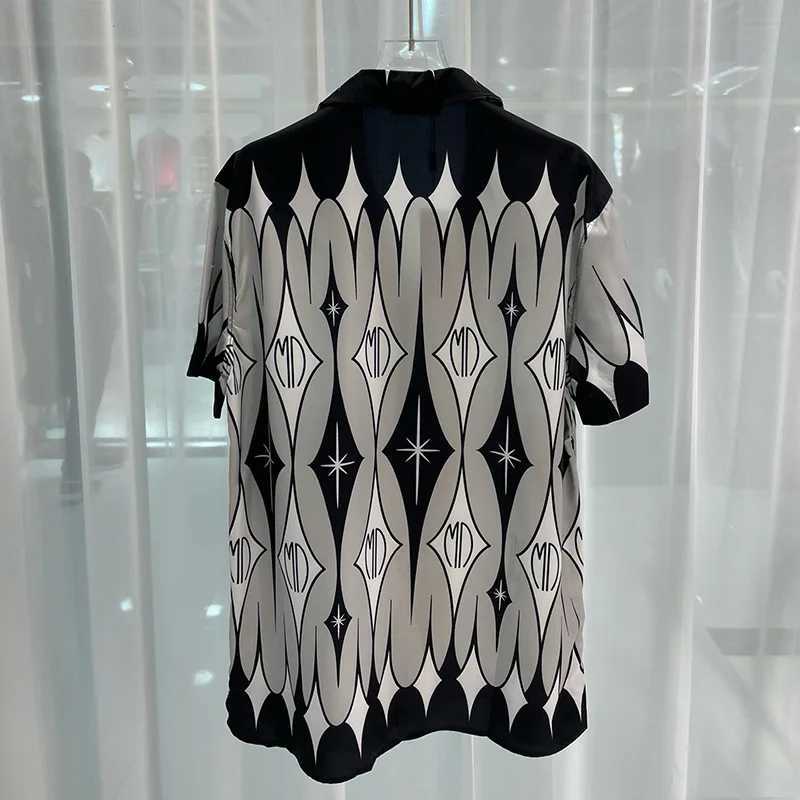 Luxury Patch Work Shirt Designer Clothing Mens Casual Short Sleeve Digital Printing Social Party Shirt Camisa Casual Hombre X250410